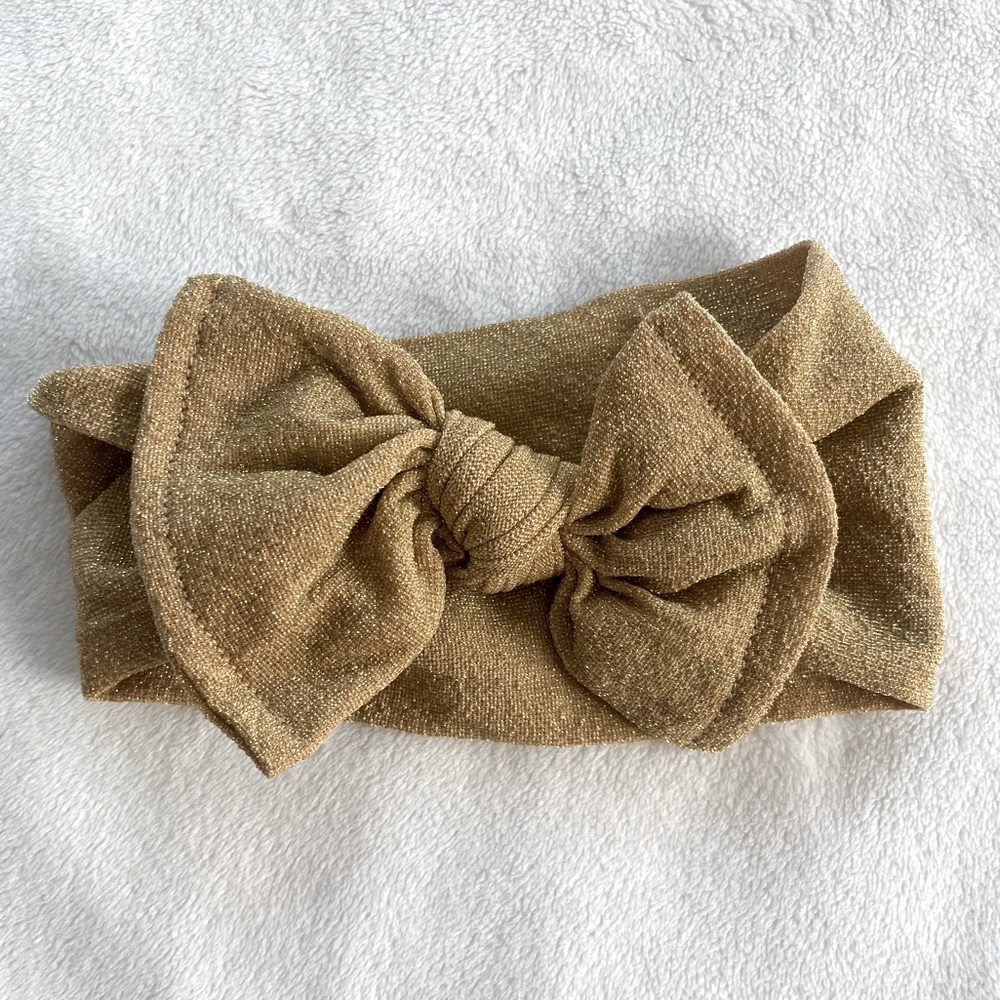 Baby bling bow gold shimmer